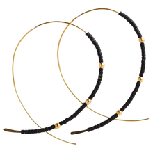 Load image into Gallery viewer, Lenny & Eva - Confetti Beaded Earrings-Black, Minimalist, Threader, Hoops