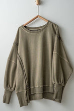 Load image into Gallery viewer, ORGANIC PIGMENT WASHED SWEATSHIRT TOP : TOMATO CREAM / S-2/M-2/L-2