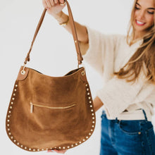 Load image into Gallery viewer, Pretty Simple - Rosalie Rivet Suede Hobo Bag