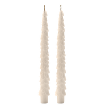 Load image into Gallery viewer, Sweet Water Decor - *NEW* Cream Tree Taper Candles, Set of 2 - Christmas Decor