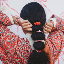 Load image into Gallery viewer, K'lani hair tie bracelets - "Joy" Red & Green Holiday Hair Tie Bracelets