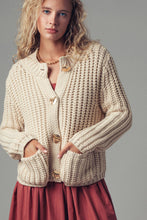 Load image into Gallery viewer, Urban Daizy - Chunky Gold Button Ribbed Knit Cardigan