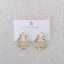 Load image into Gallery viewer, Pretty Simple - Lizzie Pave Hoops - WATERPROOF