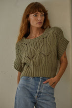 Load image into Gallery viewer, By Together - W1124 | Knit Sweater Crochet Round Neck Short Sleeve Top