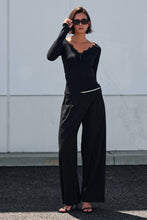 Load image into Gallery viewer, Urban Daizy - Lace Trim Ribbed Knit Henley Top