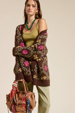 Load image into Gallery viewer, Mimosa - Retro Floral Print Fuzzy Knit Cardigan