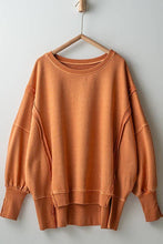 Load image into Gallery viewer, ORGANIC PIGMENT WASHED SWEATSHIRT TOP : TOMATO CREAM / S-2/M-2/L-2