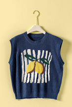 Load image into Gallery viewer, Urban Daizy - Lemon Graphic Knit Vest Citrus Print