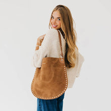 Load image into Gallery viewer, Pretty Simple - Rosalie Rivet Suede Hobo Bag
