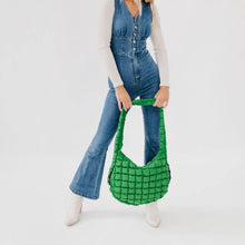 Load image into Gallery viewer, Carmen Quilted Hobo Tote Bag: Emerald