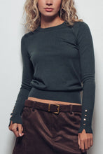 Load image into Gallery viewer, Urban Daizy - Polished Button Cuff Slim Knit Top