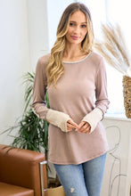 Load image into Gallery viewer, LMT3426-Sweet creature thermo top: MOCHA / M