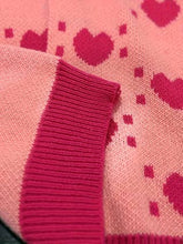 Load image into Gallery viewer, EmberLoom - Valentine Day Heart Crochet Color Block Cardigan