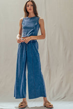 Load image into Gallery viewer, Urban Daizy - Mineral Wash Cotton Crop Tank & Wide Leg Pant Set