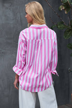 Load image into Gallery viewer, Urban Daizy - Oversized Stripe Button Down Collared Shirt