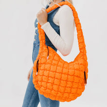 Load image into Gallery viewer, Carmen Quilted Hobo Tote Bag: Crimson Red