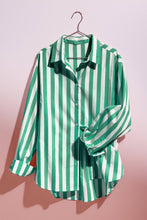 Load image into Gallery viewer, Urban Daizy - Oversized Stripe Button Down Collared Shirt