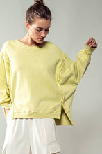 Load image into Gallery viewer, ORGANIC PIGMENT WASHED SWEATSHIRT TOP: CHARCOAL / S-2/M-2/L-2