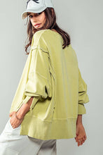 Load image into Gallery viewer, ORGANIC PIGMENT WASHED SWEATSHIRT TOP: CHARCOAL / S-2/M-2/L-2