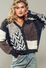 Load image into Gallery viewer, Urban Daizy - Patchwork Cable Knit V Neck Cardigan