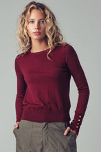 Load image into Gallery viewer, Urban Daizy - Polished Button Cuff Slim Knit Top
