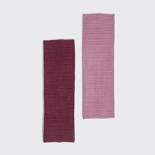 Load image into Gallery viewer, KITSCH - Recycled Fabric Ribbed Elastic Headbands 2pc Set - Cherry Lacquer & Dusty Pink