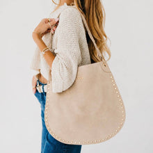 Load image into Gallery viewer, Pretty Simple - Rosalie Rivet Suede Hobo Bag