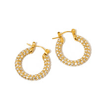 Load image into Gallery viewer, Pretty Simple - Lizzie Pave Hoops - WATERPROOF
