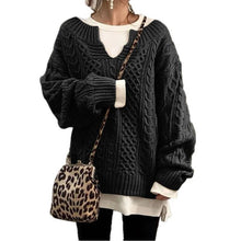 Load image into Gallery viewer, EmberLoom - Women Cable Knit Sweater Casual Ribbed Pattern Knit Top