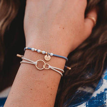 Load image into Gallery viewer, K'lani hair tie bracelets - "Sisters" Gold & Pearl Shareable Hair Tie Bracelet Set