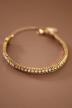 Load image into Gallery viewer, Mia Accessories - 18K Gold PVD Plated Stainless Steel Crystal Chain Bracelet - 7646
