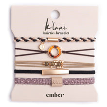 Load image into Gallery viewer, K'lani hair tie bracelets - "Ember" Tortoise Shell Ring Charm with gold, browns and neutrals.