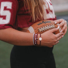 Load image into Gallery viewer, K'lani hair tie bracelets - "Game Day" Maroon & Gray Hair Tie Bracelets