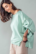 Load image into Gallery viewer, ORGANIC PIGMENT WASHED SWEATSHIRT TOP : TOMATO CREAM / S-2/M-2/L-2