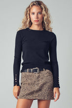 Load image into Gallery viewer, Urban Daizy - Polished Button Cuff Slim Knit Top
