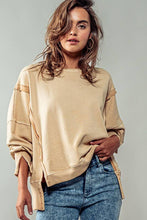 Load image into Gallery viewer, ORGANIC PIGMENT WASHED SWEATSHIRT TOP: CHARCOAL / S-2/M-2/L-2
