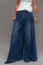 Load image into Gallery viewer, Urban Daizy - Pleated Wide-Leg Button Closure Pants