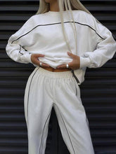 Load image into Gallery viewer, EmberLoom - Casual Sporty Striped Jogger Pants Two-Piece Set