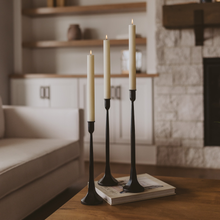 Load image into Gallery viewer, Sweet Water Decor - Black Cast Iron Taper Candle Holders, Set of 3 - Home Decor