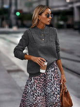 Load image into Gallery viewer, SZ1-TP8322 Quarter Button Sweatshirt: Grey / L