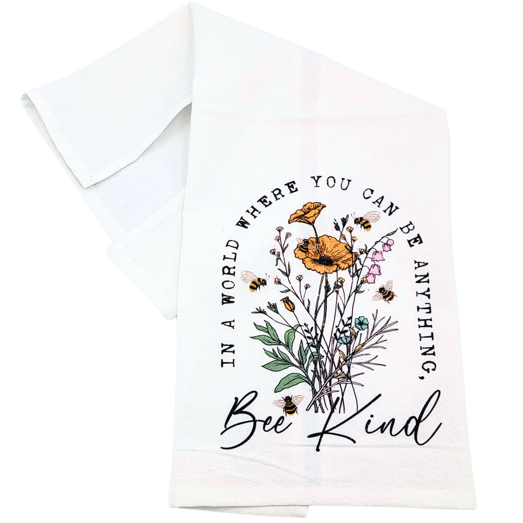 Driftless Studios - You Can Be Anything Bee Kind Tea Towels Spring Bee Decor