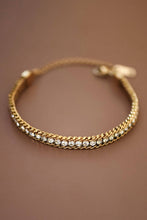 Load image into Gallery viewer, Mia Accessories - 18K Gold PVD Plated Stainless Steel Crystal Chain Bracelet - 7646
