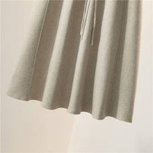 Load image into Gallery viewer, Solid Color High Waist A-Line Pleated Long Knitted Skirt
