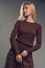 Load image into Gallery viewer, Urban Daizy - Polished Button Cuff Slim Knit Top

