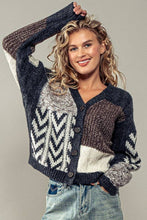Load image into Gallery viewer, Urban Daizy - Patchwork Cable Knit V Neck Cardigan
