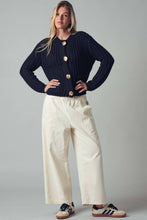 Load image into Gallery viewer, Urban Daizy - Chunky Gold Button Ribbed Knit Cardigan
