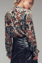 Load image into Gallery viewer, Urban Daizy - Burnout Velvet Smocked Mock Neck Blouse
