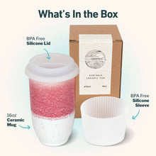 Load image into Gallery viewer, Nova Ceramics Travel Mugs - Coral Pink 16oz Ceramic Mug – (Includes Lid &amp; Band)
