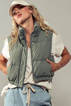 Load image into Gallery viewer, Haven Puffer Vest: OLIVE / S-2/M-2/L-2
