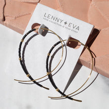 Load image into Gallery viewer, Lenny &amp; Eva - Confetti Beaded Earrings-Black, Minimalist, Threader, Hoops
